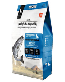 WIEJSKA ZAGRODA Monoproteinové krmivo s lososem pro psy křupavé S/M 2 kg