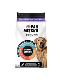 PAN MIĘSKO Speciální krmivo Dental and Senior pro dospělé a starší psy, křupky M 3 kg