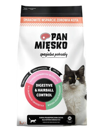 PAN MIÉSKO Speciální krmivo Digestive & Hairball Control pro kočky 3 kg