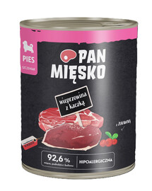 PAN MIĘSKO Vepřové maso s kachnou - krmivo pro štěňata 800 g