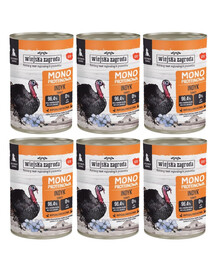 Monoproteinové mokré krmivo pro štěňata s krůtou 6x400 g