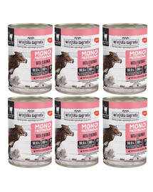 WIEJSKA ZAGRODA Monobílková hovězí konzerva pro kočky 6x400g