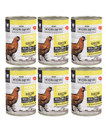 Monoproteinové mokré krmivo pro kočky s kuřecím masem 6x400 g