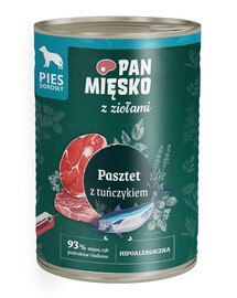 PAN MIĘSKO s bylinkami Paštika s tuňákem pro psy 400 g