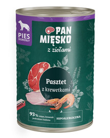 PAN MIĘSKO s bylinkami Paštika s krevetkami pro psy 400 g