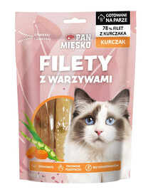 PAN MIĘSKO Filety Kuřecí pamlsek se zeleninou pro kočky 100 g