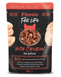FITMIN Cat For Life sáčky pro koťata s kuřecím masem, 28 × 85 g
