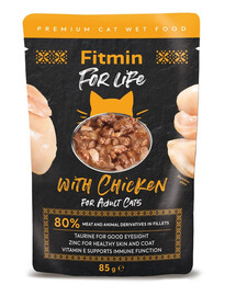 FITMIN Cat for life pouch adult chicken 28 x 85 g