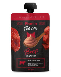 FITMIN For Life Cat Cream Sauce Beef 100g krémové kapsičky s hovězím masem pro kočky