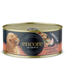ENCORE Dog Chicken Breast with Ham and Vegetables in Broth kuřecí prsa se šunkou a zeleninou ve vývaru 156 g