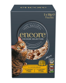 \ENCORE Cat Chicken Selection in Jelly Multipak 5x50 g mix chutí s kuřecím masem v želé