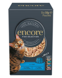 ENCORE Cat Fish Selection in Jelly Multipak 5x50 g mix chutí ryb v želé