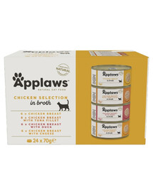 APPLAWS Cat Adult Chicken Selection Multipak in Broth 24x70g mix chutí s kuřecím masem v vývaru