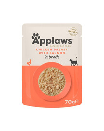 APPLAWS Cat Adult Pouch Chicken with Salmon kuřecí prsa s lososem v vývaru 70 g
