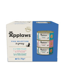 APPLAWS Cat Adult Fish Selection Multipak in Gravy 12x70 g mix chutí s rybou v omáčce