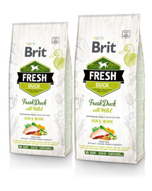 BRIT Fresh duck with millet active run & work 24 kg (2 x 12 kg)