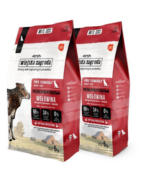 WIEJSKA ZAGRODA Monoproteinové hovězí chipsy pro psy M/L 2x6 kg