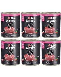 PAN MIĘSKO vepřové maso s kachnou krmivo pro štěňata 6x800 g