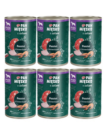 PAN MIĘSKO s bylinkami paštika s krevetkami pro psy 6x400 g