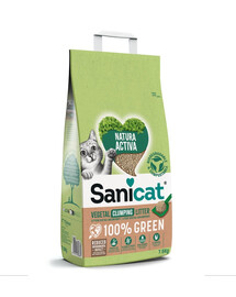 SANICAT Natura Activa 100% Green 7,5 kg Stelivo pro kočky