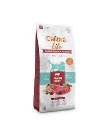 CALIBRA Dog Life Junior Small Medium Fresh Beef 12 kg s hovězím masem pro mladé psy malých a středních plemen