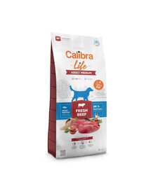 CALIBRA Dog Life Adult Medium Fresh Beef 12 kg s hovězím masem pro psy středních plemen