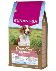 EUKANUBA Grain Free Senior Small Medium Ocean Fish 12 kg