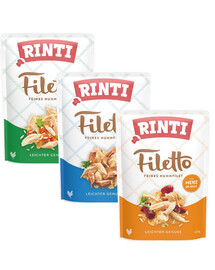 RINTI Filetto in Jelly Mix chutí s kuřetem v želé 24x100 g kuře a zelenina, kuře a kachna, kuřecí a drůbeží srdíčka
