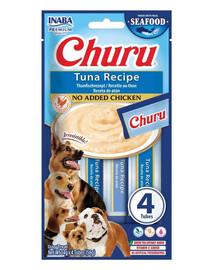 INABA Dog Churu Fish Based Tuna Recipe 4x14g krémové pamlsky s tuňákem pro psy