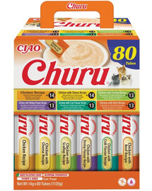 INABA Cat Churu Chicken Recipe 80x14g mix krémových pamlsků s kuřecím masem pro kočky