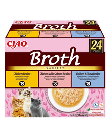INABA Cat Ciao Broth Variety 24x40g mix vývaru s kuřetem, lososem a tuňákem