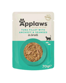 APPLAWS Cat Adult Pouch Tuna Fillet with Whole Anchovy in Broth tuńczyk i anchois w bulionie 70 g