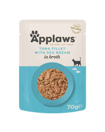 APPLAWS Cat Adult Pouch Tuna Fillet with Seabrem in Broth tuńczyk i leszcz w bulionie 70 g