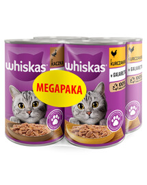 WHISKAS Adult Mix příchutí s kuřetem a kachnou v želé 4x400 g pro dospělé kočky