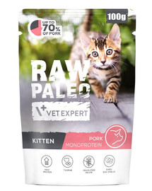 RAW PALEO Monoprotein Kitten Pork 100 g pro koťata s vepřovým masem