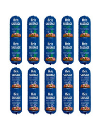 BRIT Premium Sausage Chicken, turkey and pea 5x800 g + Turkey 5x800 g
