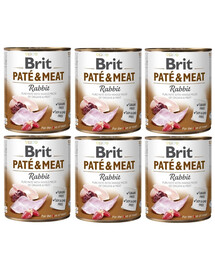 BRIT Pate&Meat rabbit 6x800 g pasztet z królikiem dla psa