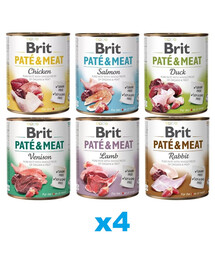 BRIT Pate&Meat Mix smaków 24x800 g pasztet dla psów