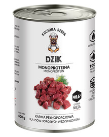 Monoproteinové krmivo pro psy s příchutí divokého prasete pro všechna plemena 400 g