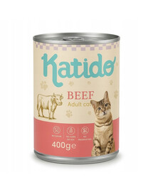 KATIDO Adult Cat Beef 400 g hovězí s lososovým olejem pro kočky