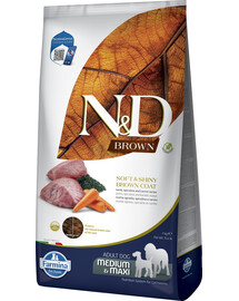FARMINA N&D Brown Dog Adult Medium Maxi Lamb, Spirulina, Carrot 7 kg krmivo pro dospělé psy