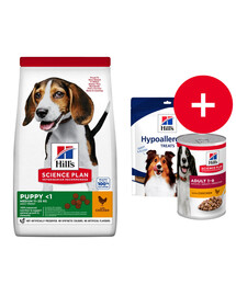 HILL'S Science Plan Canine Puppy Medium Chicken 18 kg Krmivo pro psy středních plemen s kuřecím masem + pamlsky ZDARMA