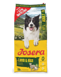 JOSERA Lamb and Rice Adult monoproteinové krmivo pro psy 12,5kg + 2,5kg zdarma