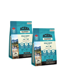 ACANA Wild Coast 2x2 kg krmivo bez obilovin a lepku pro psy