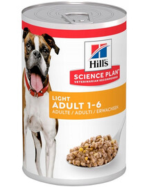 HILL'S Science Plan Canine Adult Light Chicken 24x370 g pro dospělé psy s nadváhou kuřecí