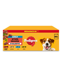 PEDIGREE Adult Výběr chutí v želé 80x100 g kapsičky pro psy
