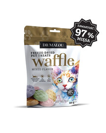 DR MALOU Waffle Mixed Flavor Wafle liofilizované z kuřecího masa pro kočky 60g