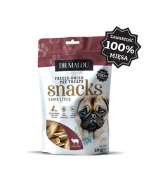 DR MALOU 100% lyofilizovaná jehněčí játra 50g pamlsky pro psy