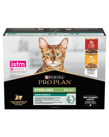 PURINA PRO PLAN Vícebalení sterilizovaného krmiva pro sterilizované kočky s hovězím a kuřecím masem 10x85g