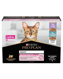 PURINA PRO PLAN Delicate Digestion s krůtou a mořskými rybami v omáčce balení 10x85g mokré krmivo pro kočky s citlivým trávicím systémem